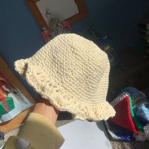 Handmade in Crochet bucket hat flower.